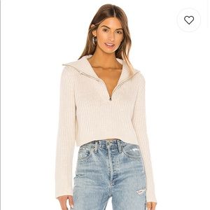 TULAROSA REVOLVE CREAM 3/4 ZIP SWEATER